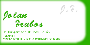 jolan hrubos business card